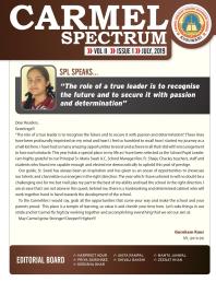 Carmel Spectrum- News Letter-Vol 2 Issue 1 July, 2019